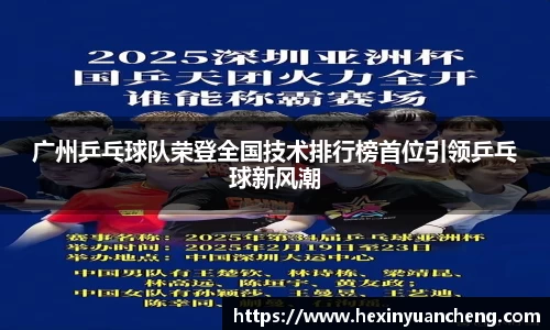 广州乒乓球队荣登全国技术排行榜首位引领乒乓球新风潮