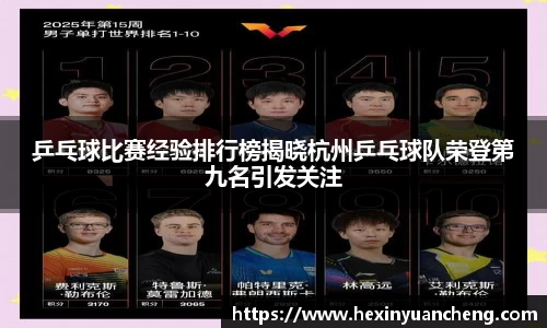 乒乓球比赛经验排行榜揭晓杭州乒乓球队荣登第九名引发关注